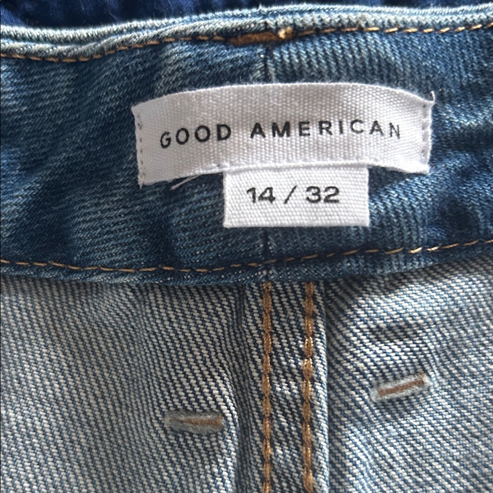 Good American Distressed Blue Jean Shorts - Picture 6 of 8